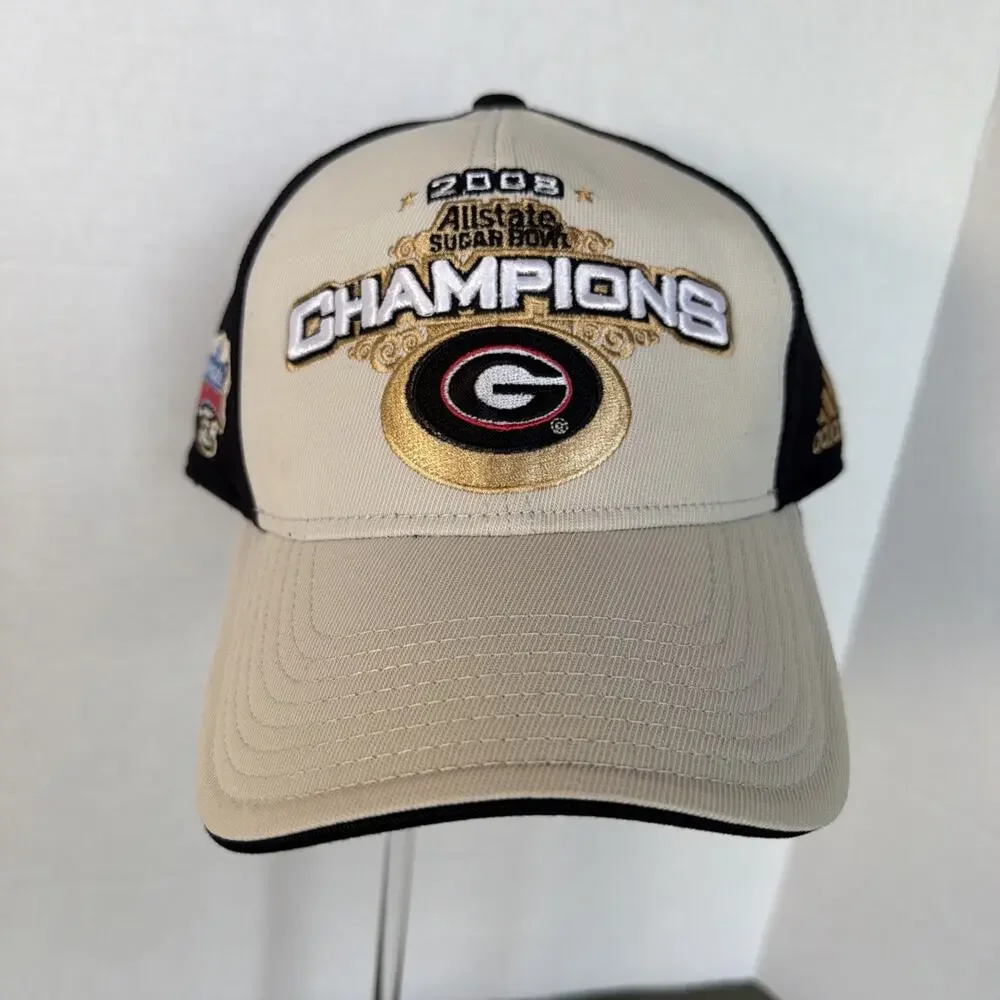 NWT 2008 Adidas Georgia Bulldogs Sugar Bowl Champions Hat Hook, And Loop OSFA